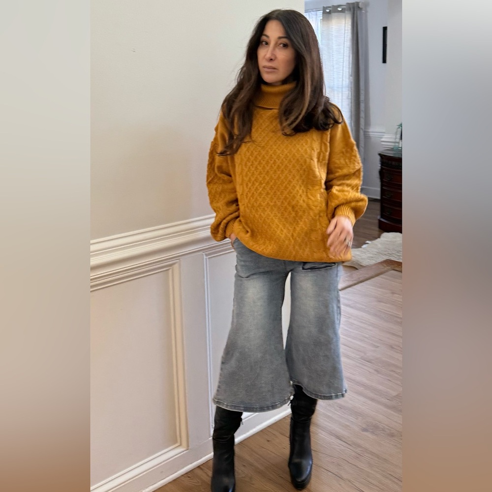 Chic Knit Cowlneck Turtle Neck Sweater